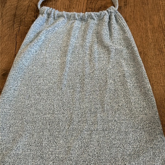 Light Heather blue halter backless dress size XS stretchy fitted Knit material - Picture 5 of 8